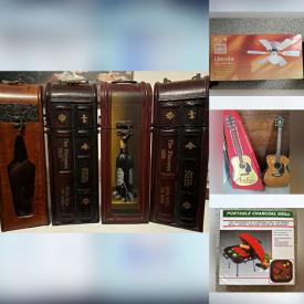 MaxSold Auction: This online auction features marble top table, DVDs, vinyl records, small kitchen appliances, NIB ceiling fan, desk & chair, guitars, golf clubs, yard tools, bike, sewing machine, Ikea Poang chair, sleigh bed, and much, much, more!!!