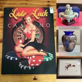 MaxSold Auction: This online auction features vintage print, toys, electric scooters, chainsaw, yard tools, bikes, area rug, vintage banquet bench, art pottery, antique Chinese carved chair, fitness gear, boogie board, art glass, antique lingerie chest, costume jewelry, electric keyboard, golf clubs, BBQ grill, and much, much, more!!!