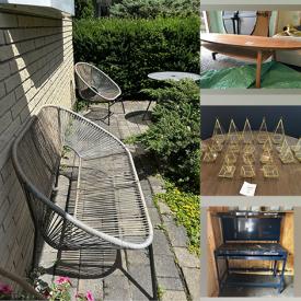 MaxSold Auction: This online auction includes a wood playhouse, furniture such as an Urban Barn bedframe, coffee table, side tables, chairs, vintage desk, tool bench, kitchen cart, patio seating and others, vases, rug, lamps and other decor, wall art, clothing, Xbox 360 and more!