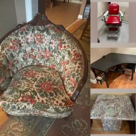 MaxSold Auction: This online auction features French Provincial furniture, marble table, sectional sofa, treadmill, desk & chair, barber chair, bedroom furniture, and much, much, more!!!n