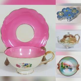 MaxSold Auction: This online auction features vintage Nippon dishes, art glass, teacup/saucer sets, vintage dresser jars, Depression glass, Czechoslovakia porcelain, new beauty products, marionette, NIB tabletop fire pit, ladies\' shoes, fabric, new canvas beach bags, new ladies clothes, and much, much, more!!!