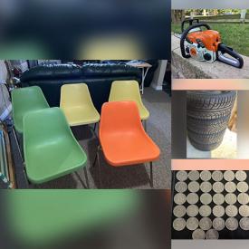 MaxSold Auction: This online auction features chainsaw, yard tools, vintage sewing machine, snow tires, coins, power & hand tools, snowblower, diecast cars, CDs, vinyl records, fishing gear, art glass, and much, much, more!!!