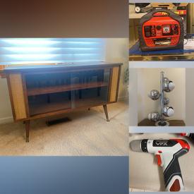 MaxSold Auction: This online auction features eyeball lamp, upright piano, MCM cabinet, electric organ, small kitchen appliances, patio furniture, yard art, yard tools, garden pots, printer, office supplies, computer desk, vinyl records, dehumidifier, power & hand tools, generator, TVs, desk & chair, and much, much, more!!!