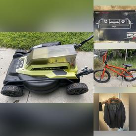 MaxSold Auction: This online auction features bike, lawn mower, outerwear, desk lamps, stools, TVs, mirrors, and more!!