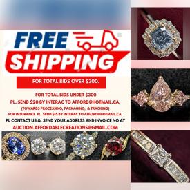 MaxSold Auction: This online auction includes jewelry such as Diamond rings, pendants, necklaces, Moissanite earrings, bracelets and others, loose gemstones including Opal, White Topaz, Emeralds, Peridot, Garnet, Tanzanite and many more!