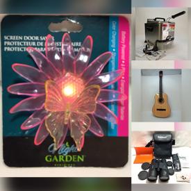 MaxSold Auction: This online auction features binoculars, vinyl records, sunglasses, new beauty products, LED light strip, golf accessories, camera accessories, art glass, guitar, Pokemon cards, bar chairs, and much, much, more!!!