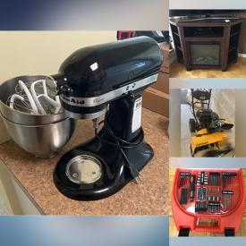 MaxSold Auction: This online auction features sofa bed, small kitchen appliances, art pottery, TV, oil lamp, fitness gear, electric fireplace, sectional sofa, patio furniture, collector plates, area rugs, snow blower, and much, much, more!!!