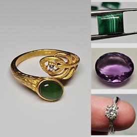 MaxSold Auction: This online auction features jade ring, gemstone bracelets, Moissanite ring, and loose gemstones such as emeralds, citrines, tourmalines, tanzanites, opals, malachite, amethyst, topaz, alexandrites, moonstones, jade, sapphires, garnets, and much, much, more!!!