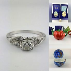 MaxSold Auction: This online auction features wedding ring set, vintage gold jewelry, antique pocket watches, vintage costume jewelry, stair lift, vintage vanity set, antique teapots, vintage Cloisonne pieces, vintage pill boxes, women’s clothing & shoes, vintage books, vintage perfume bottles, art glass, vintage enamel eggs, uranium glass, wicker furniture, and much, much, more!!!