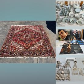 MaxSold Auction: This online auction includes lamps, wall art, lettuce themed dinnerware, Oneida silverplate, vintage dolls, Villeroy and Boch plates, wrought iron chairs, kitchenware, electronics, vinyl records, hydroponic lights, containers, wood boxes, rugs and more!