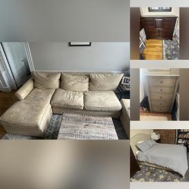 MaxSold Auction: This online auction includes Macy’s sectional couch and wooden dresser, Pottery Barn nightstands and full bed, and more!