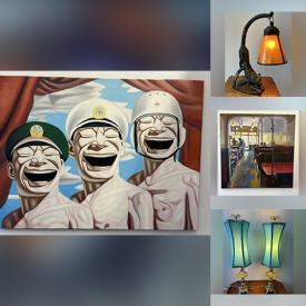 MaxSold Auction: This online auction features stained glass panels, studio pottery, JM Carty lithograph, masted ship models, art glass, wood carvings, Art Deco glass, figural stained glass lamp, brass sculpture, MCM humourist glasses, Indigenous artwork, vinyl records, lava lamps, and much, much, more!!!\n