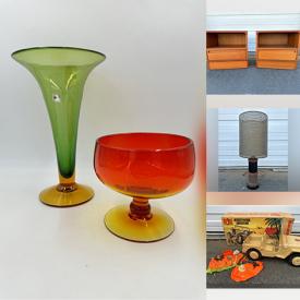 MaxSold Auction: This online auction includes furniture such as an MCM bedframe, Midcentury swivel rocker armchair, table set, teak nightstands, teak folding table, and others, Huffy bicycle, clothing, shoes, accessories, wall art, decor, pottery, jewelry, crystalware, Noritake and other china, trading card, banker’s lamp, linens, vintage Barbie, GI Joe and other toys, fabrics, vintage mirror, camping supplies, mannequins, Uranium glass, hardware, pet items, tulip chandelier, Capodimonte, plant stands, luggage and many more!