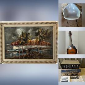 MaxSold Auction: This online auction includes MCM fiberglass chairs, vintage vinyl records, vintage turntable and other electronics, books, comic books, Edelstein and other china, vintage Pigliacampo accordion, Schmidt autoharp, wall art, vintage postcards, vintage lighters and much more!