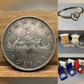 MaxSold Auction: This online auction features coins, banknotes, silver/sapphire ring, gold ring, DVDs, vintage metal printers blocks, vintage marbles, costume jewelry, stamps, horse brasses, comics, power & hand tools, fishing gear, toys, watches, and much, much, more!!!