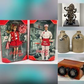 MaxSold Auction: This online auction features Asian carved figures, vintage stereoscope viewer, antique writing desk, crocks, vintage ships in bottles, art pottery, art glass, vintage carved cinnabar lamp, vintage Buddah figure, vintage watches, vintage ginger jar, and much more!