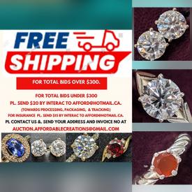 MaxSold Auction: This online auction features moissanite jewelry, emerald ring, ruby ring, tanzanite ring, lab diamond rings, sapphire pendant, topaz necklace, moonstone pendant, silver beads,  and loose gemstones such as citrines, quartz, peridots, tourmalines, emeralds, and much, much, more!!!