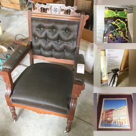 MaxSold Auction: This online auction includes new Jeep side steps, vintage comics, Canadian coins, sterling silver, Limoges, Wedgwood, furniture such as Vilas dining table, Vilas chairs, wardrobes, antique chairs and end tables, signed paintings, stoneware crocks, vintage toys, military ephemera, and more!