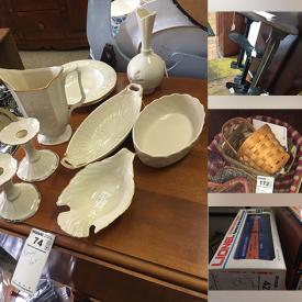 MaxSold Auction: This online auction features train cars, small kitchen appliances, Lenox dishware, Zanzibar china, S & P shakers, bar stools, doll collection, comics,  DVDs, Amberina, oil lamps, piano rolls, watches, Longaberger baskets & liners, Roseville pottery, and much more!