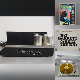 MaxSold Auction: This online auction includes a Nintendo SNES console, vintage Technics turntables, MCM spaceship speakers, amplifier and other electronics, Tempus Fugit grandfather clock, vinyl records, comic books, trading cards, Yamaha acoustic guitar, cameras, Red Hot Chili Pepper poster, The Beatles figures, vintage toy cars, Underwood typewriter and more!