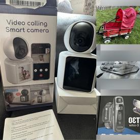 MaxSold Auction: This online auction features beauty appliances, mirrors, spotlight fixture, pet products, earbuds, smart camera, electronic accessories, heated gloves, inflatable boat,  art supplies, NIB party projector, toys, NIB music sync lights, and much, much, more!!!