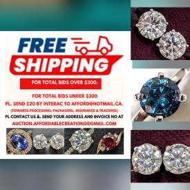 MaxSold Auction: This online auction includes jewelry such as Diamond rings, earrings, Emerald necklace, pendants and others, loose gemstones such as Topaz, Diamond, Emerald, Sapphire, Garnet, Opal and many more!v