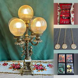 MaxSold Auction: This online auction features items such as vintage lamps, Oneida flatware. oil paintings, jewellery, records, vintage toys, vintage Topcon camera, children\'s skates, comic books, Kenwood stereo, and much, much, more!!!