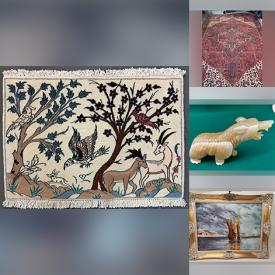 MaxSold Auction: This online auction features oil paintings, ink drawings, Inuit stone carvings, bar stools, glass top tables, gallery poster, velvet painting, watercolour paintings, area rugs & runner, and much, much, more!!!