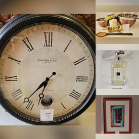 MaxSold Auction: This online auction includes a digital camera, tripod, wall art, signs, rope, lighting, seasonal decor, dishware, DVDs, pet items, dog toys, kitchenware, clock and more!