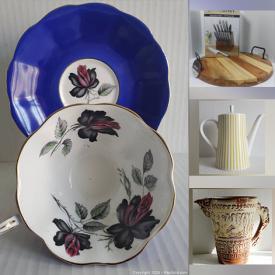 MaxSold Auction: This online auction features depression glass, new women’s clothing, vintage Frankoma, art glass, perfume bottles, new beauty products, dance costumes, teacup/saucer sets, bed linens, collector plates, area rug, and much, much, more!!!