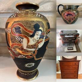 MaxSold Auction: This online auction features area rugs, wicker furniture, Muskoka chair, stereo, Royal Doulton figurine, Satsuma vases, Moorcroft pieces, settee, teacup/saucer sets, futon, antique dresser, barrister bookcase, patio table, power tool, and much, much, more!!!