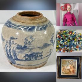 MaxSold Auction: This online auction features vintage books, Legos, art glass, antique pocket watch, vintage Chinese stone stamps, Chinese carved figures, stamps, vintage bottles, vintage marbles, original pencil drawings, and much, much, more!!!