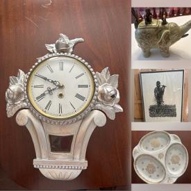 MaxSold Auction: This online auction features antique clock, original oil paintings, cranberry glass, teacup/saucer sets, exercise bike, Lladro figurines, wall sconces, and more!n