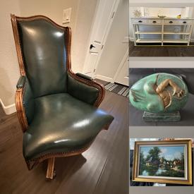 MaxSold Auction: This online auction includes a sideboard, hall bench, office chair, vintage foo dogs, sculptures, comic books, wall art, Paris decor, Z Gallerie mirror, coins, decanters, china and more!