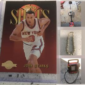 MaxSold Auction: This online auction features pearl necklaces, sports trading cards, chainsaw, space heaters, yard tools, TVs, pressure washer, signed prints, toys, bikes, grandfather clock, and much more!