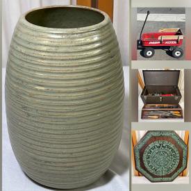 MaxSold Auction: This online auction includes vintage dolls, Limoges and other china, vinyl records, Eico oscilloscope, decanters, Craftsman vacuum, pillows, propane tanks, rattan chairs, plants, Radio Flyer wagon, CDs, tools, books, artworks, Aztec plaques and more!