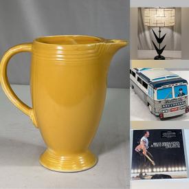 MaxSold Auction: This online auction features Fiesta Ware, vintage Russel Wright, pen & ink drawings, vintage paintings, KitchenAid mixer, vintage lamps, MCM armchairs, vintage train cars, vintage books, vinyl records, and much more!