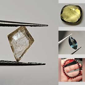 MaxSold Auction: This online auction includes gemstone bracelets made of Amber, Agate, Obsidian and others, loose gemstones such as Sapphire, Agate, Garnet, Iolite, Moonstone, Opal, Citrine and more!