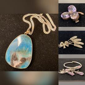 MaxSold Auction: This online auction includes Liberty of London scarves, jewelry such as earrings, brooches, pendants, necklaces and more!