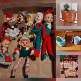 MaxSold Auction: This online auction includes furniture such as an electric recliner, wood chair, sewing cabinet, dresser, bureau, tables, chairs, swivel bar stools and others, Grinch items, seasonal decor, linens, lamps, wall art, kitchenware, small kitchen appliances, books, vintage magazines, DVDs, baskets, accessories, jewelry, shoes, Singer serger, sewing supplies, office supplies and much more!