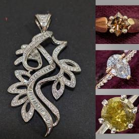 MaxSold Auction: This online auction includes Diamond rings, pendants, necklaces, Moissanite earrings and other jewelry, loose gemstones such as Rose Quartz, Sapphire, Citrine, Iolite, Opal, Amethyst, Tourmaline and many more!