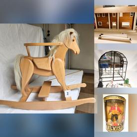 MaxSold Auction: This Charity/Fundraising Online Auction features rocking horses, vintage vanity accessories, beer steins, vintage baby planters, dollhouses & furniture, printer, angel collectibles, Elvis collectibles, vintage cigar boxes, collectible toys, wood puzzles, and much more!!!