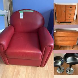 MaxSold Auction: This online auction features teak furniture, electric bed, leather furniture, office supplies, TVs, electric fireplace, small kitchen appliances, secretary desk, bar stools, bike, refrigerator, exercise equipment, lawnmower, yard tools, Tiffany style ceiling light, hand tools, and much, much, more!!!