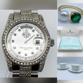 MaxSold Auction: This online auction features watches, pocketwatches, pearl jewelry, telescope, silver jewelry, stereo components, art pottery, decanter set, binoculars, sake set, teacup/saucer sets, women’s clothing, new linens, cast iron teapot, perfume bottle, and much, much, more!!!