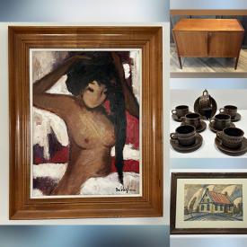 MaxSold Auction: This online auction features amber glass, comics, vintage books, vintage Wedgwood dishware, art glass, stamps, teak furniture, vintage handmade-knitted wool sweaters, vintage medical charts, and much, much, more!!!