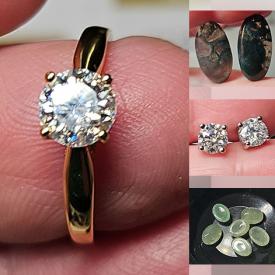 MaxSold Auction: Ths online auction includes a Moissanite ring, Aventurine bracelet, Moissanite earrings and other jewelry, loose gemstones such as Tiger’s Eye, Rutilated Quartz, Aquamarine, Opal, Diopside, Ruby, Labradorite, Garnet, Amethyst and more!