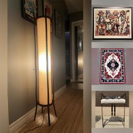 MaxSold Auction: This online auction features Jovan Obican lithograph, framed art posters, brass figures, vintage Holeston, acoustic guitars, sports action figures, area rug, vintage chrome & vinyl chairs, teak dresser, bar stools, pocket watches, teak floor lamp, and much, much, more!!!