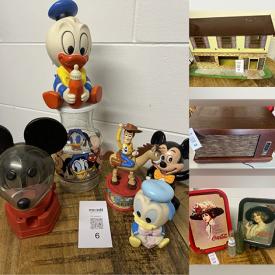 MaxSold Auction: This online auction features new Disney collectibles, vintage dollhouses, vintage bottles, printer, vintage sewing machine, antique phonograph, vintage standing mixer, vintage glass insulators, vinyl records, vintage player piano rolls, and much more!