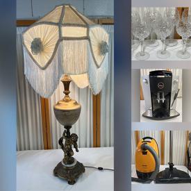 MaxSold Auction: This online auction features vacuums, DVDs, sewing notions, craft supplies, Carnival glass, art pottery, blue/white dishware, live plants, small kitchen appliances, Marilyn Monroe collectibles, and much more!