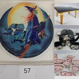 MaxSold Auction: This online auction features Fiesta dishware, vintage Eames coffee tables, vintage Pyrex, art glass, bike, Terra cotta Chinese soldiers, Longaberger baskets, cameras, Sari fabric, exercise equipment, and much more!!!